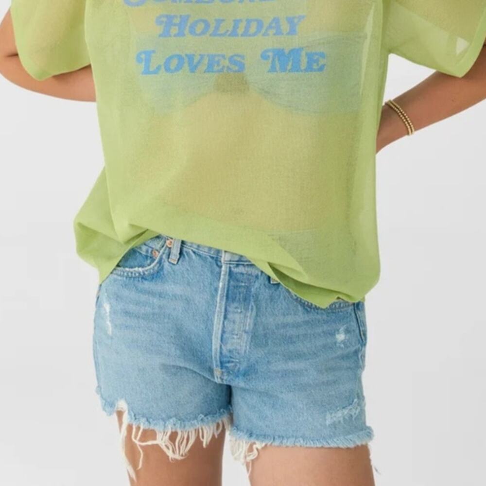 AGOLDE Parker Vintage Cut Off Shorts Swapmeet Light Wash Size 25